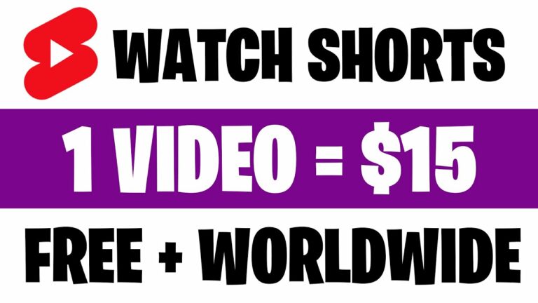 Earn $15.00 Per YouTube Shorts Video You Watch (Earn Money Watching YouTube Videos)
